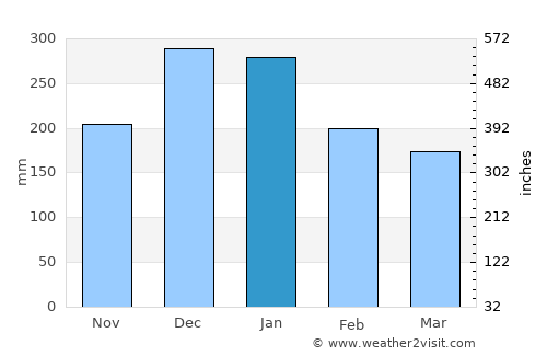 Catalão average rain in January
