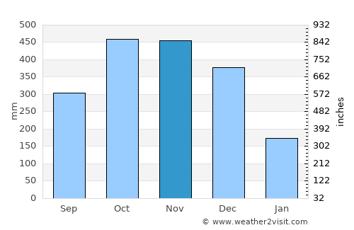 Cavinti average rain in November