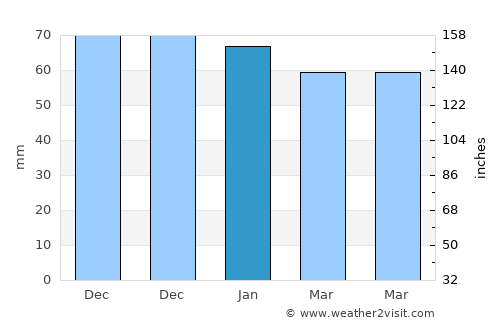 Cayenne average rain in January