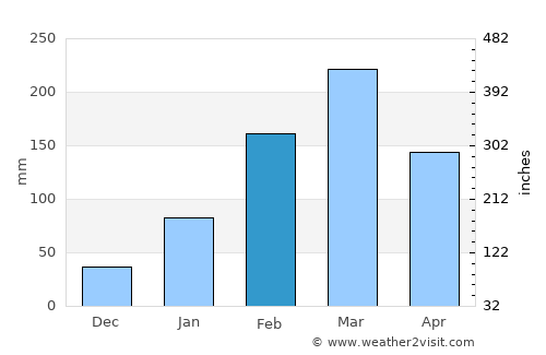 Celica average rain in February