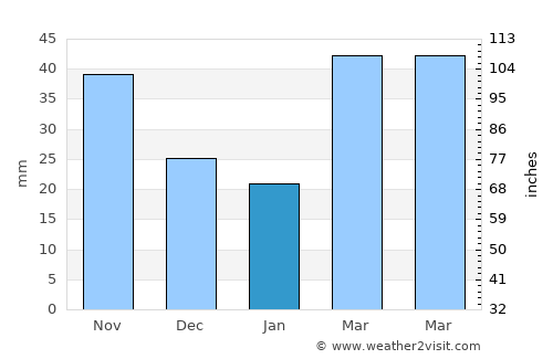 Center City average rain in January