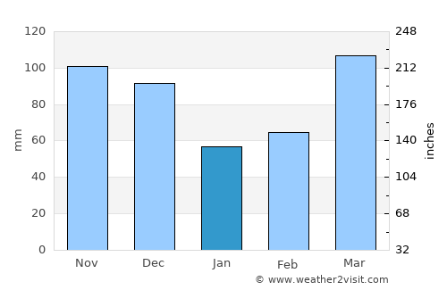 Centerville average rain in January
