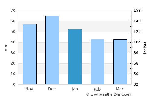 Cerneşti average rain in January