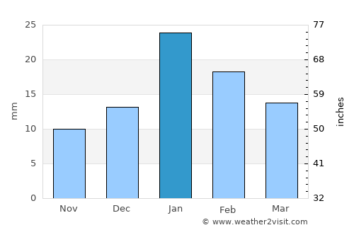 Chandia average rain in January