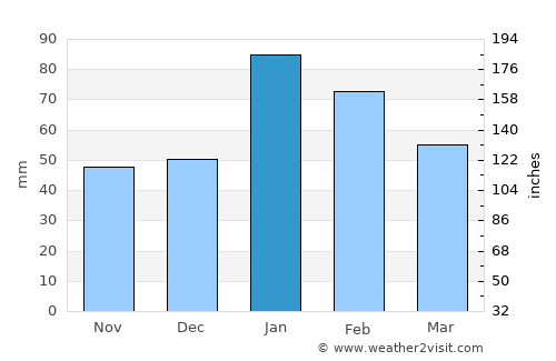 Channel Islands Beach average rain in January