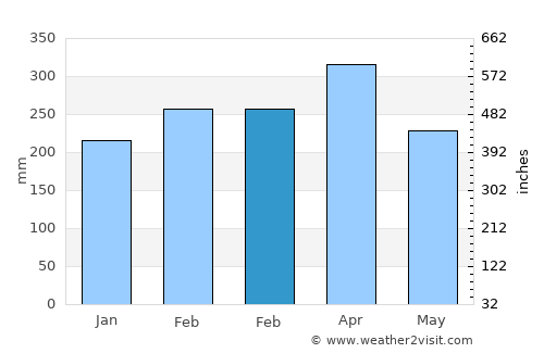 Chapadinha average rain in February