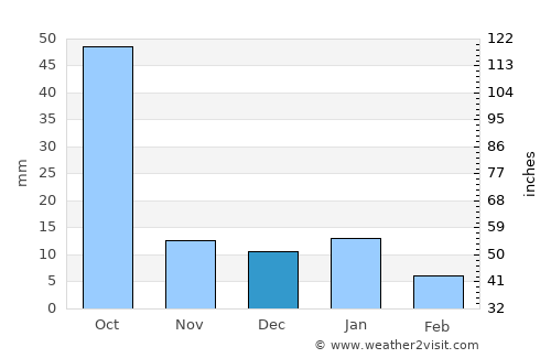 Chapala average rain in December