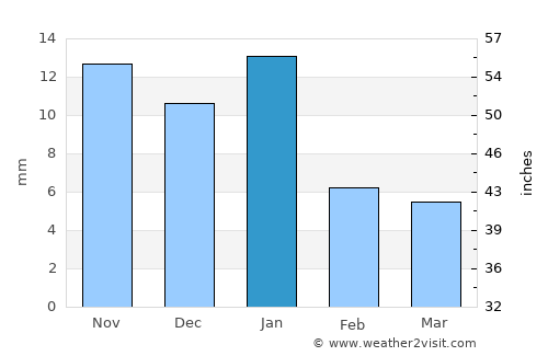 Chapala average rain in January