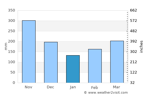 Chaparral average rain in January
