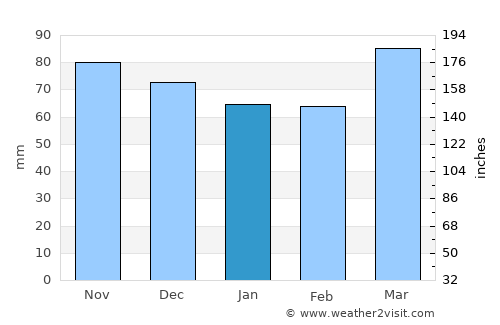 Charles Town average rain in January