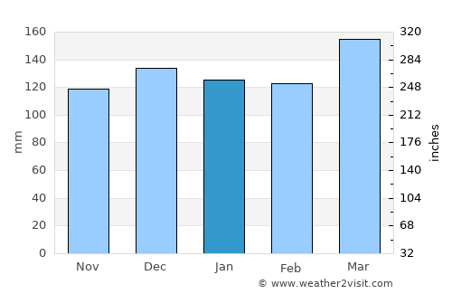 Chattanooga average rain in January