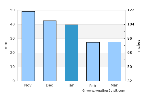 Chaykovskiy average rain in January