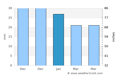 Chebarkul’ average rain in January