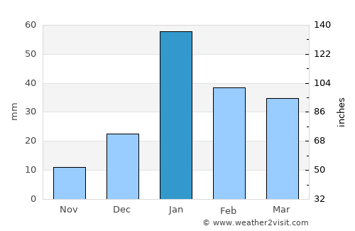 Chhachhrauli average rain in January