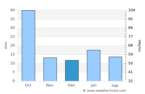Chichli average rain in December
