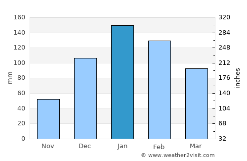 Chicoana average rain in January