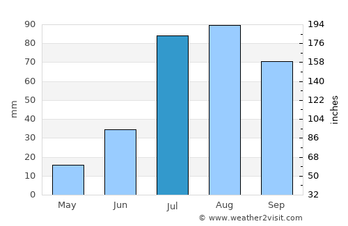 Chihuahua average rain in July
