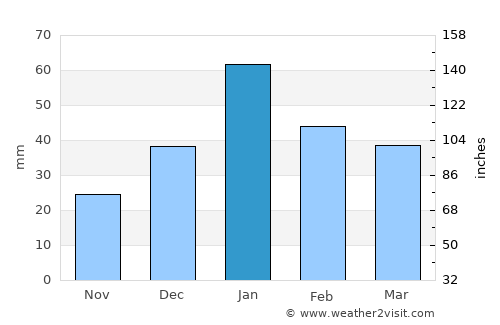 Chilecito average rain in January