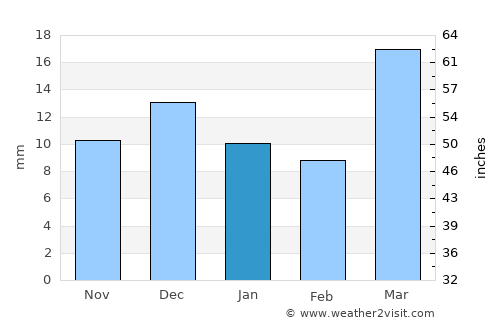 Chimboy Shahri average rain in January