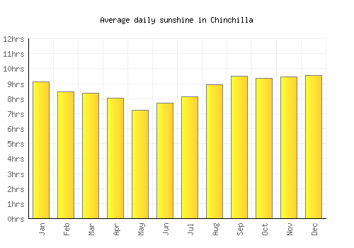 Chinchilla average daily sunshine chart