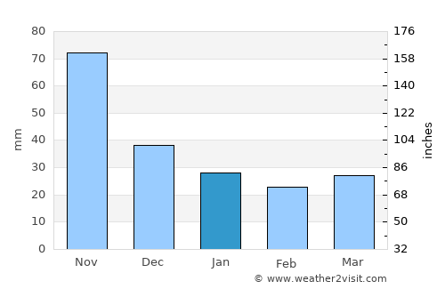 Chinique average rain in January