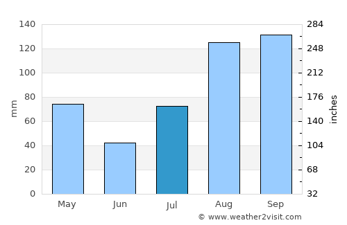 Chinna Salem average rain in July