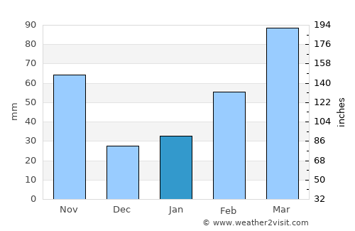 Chino average rain in January