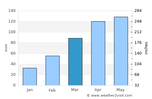 Chino average rain in March