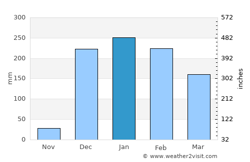 Chipata average rain in January