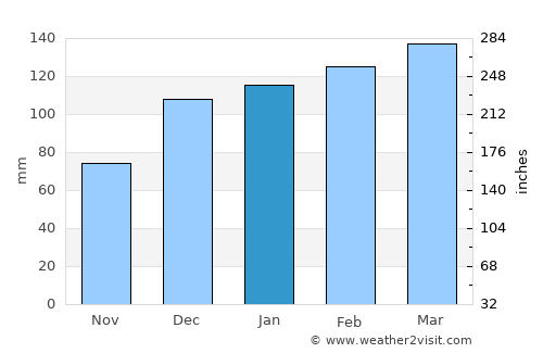 Chipley average rain in January