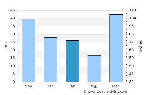 Chippewa Falls average rain in January