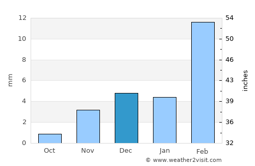 Chishtiān Mandi average rain in December