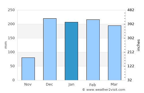 Chitipa average rain in January