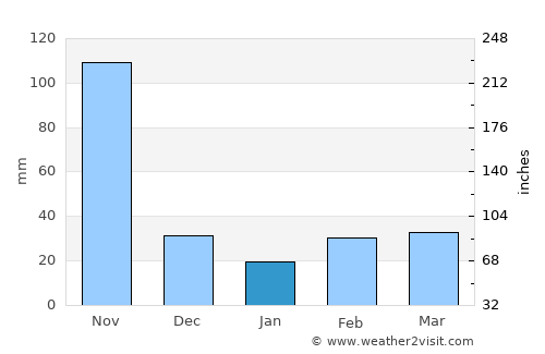Chivolo average rain in January