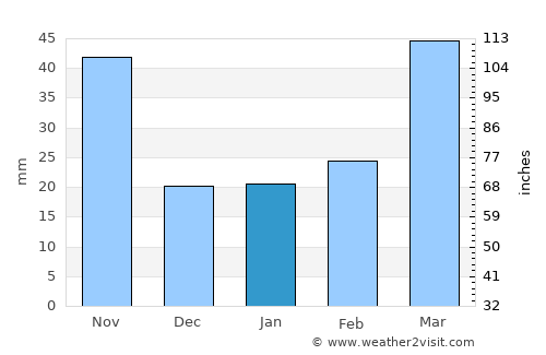 Chuncheon average rain in January
