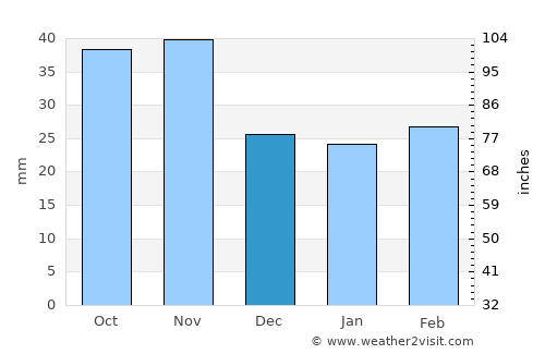 Chuy average rain in December