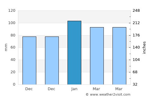 Chuy average rain in January