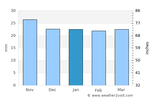 Ciénega de Flores average rain in January