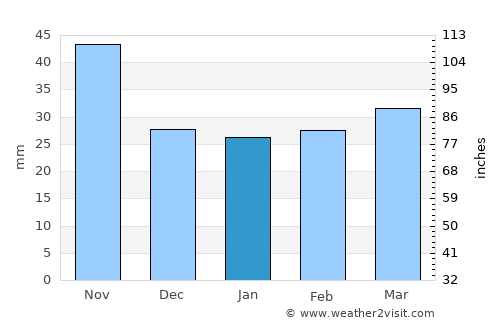 Cieza average rain in January