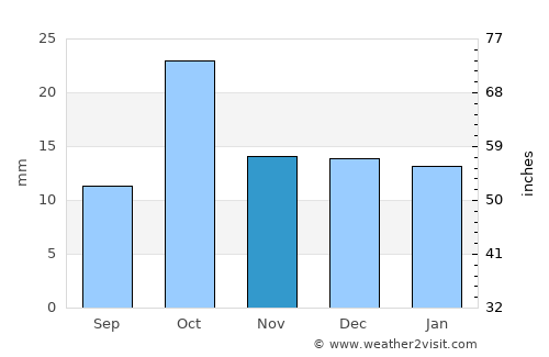 Cinco Saltos average rain in November