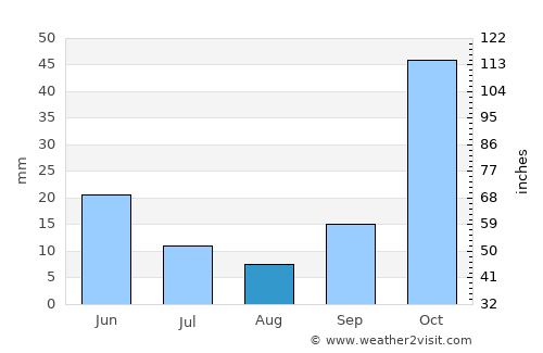 Çine average rain in August