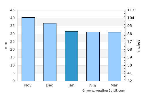 Ciochina average rain in January