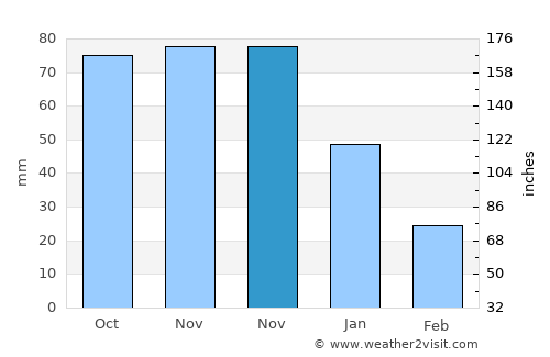 Ciudad Guayana average rain in November