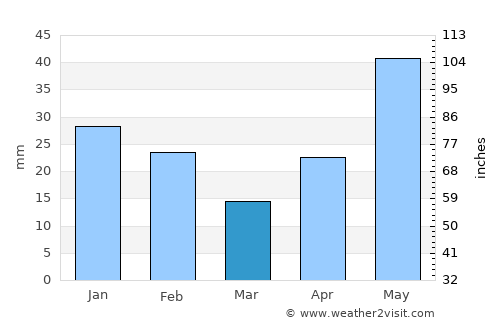 Ciudad Madero average rain in March
