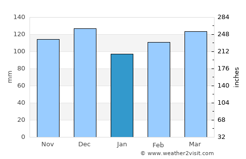 Clarendon average rain in January