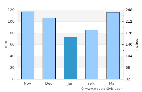 Clinton average rain in January
