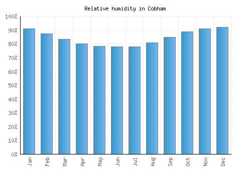 Cobham relative humidity averages