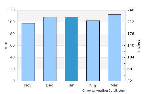 Cochrane average rain in January