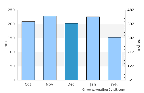 Cogtong average rain in December