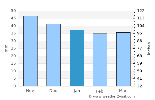 Cojasca average rain in January